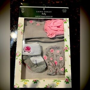 Laura Ashley baby mittens and sock set